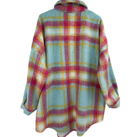 J. NNA Women's Multicolor Plaid Shirt Jacket Long Sleeve Button Up Size L - Picture 16 of 16